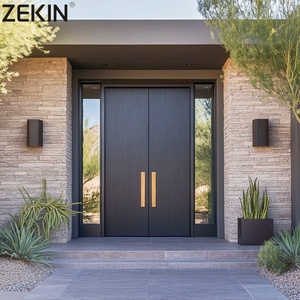 ZEKIN Aluminum Glass Double Front Entry Door