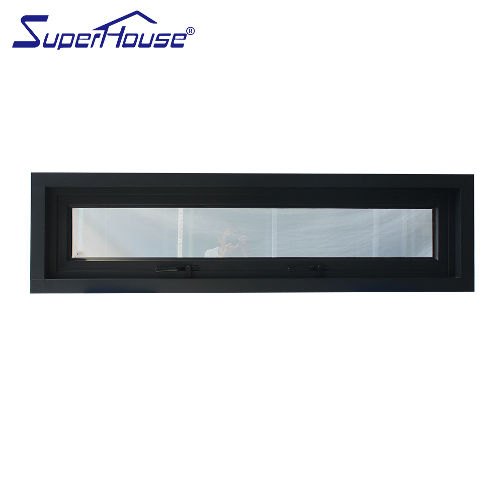 For Superhouse Modern Design Small Aluminum Glass Hopper Window Hurricane Approved for Florida Miami-Dade for Bathrooms