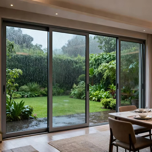 OUNA Aluminum Hurricane Impact Sliding Patio Door Double Glazed Tempered Glass