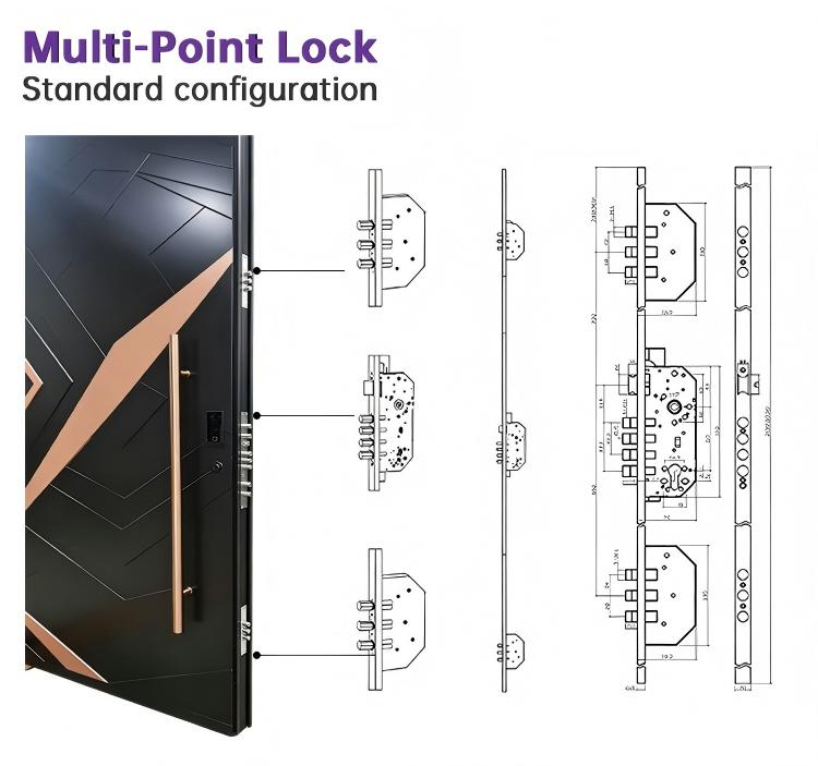 EOKO Smart Original Factory Main Entrance Exterior Anti-Theft Double Aluminum Stainless Steel Solid Wood Glass Door