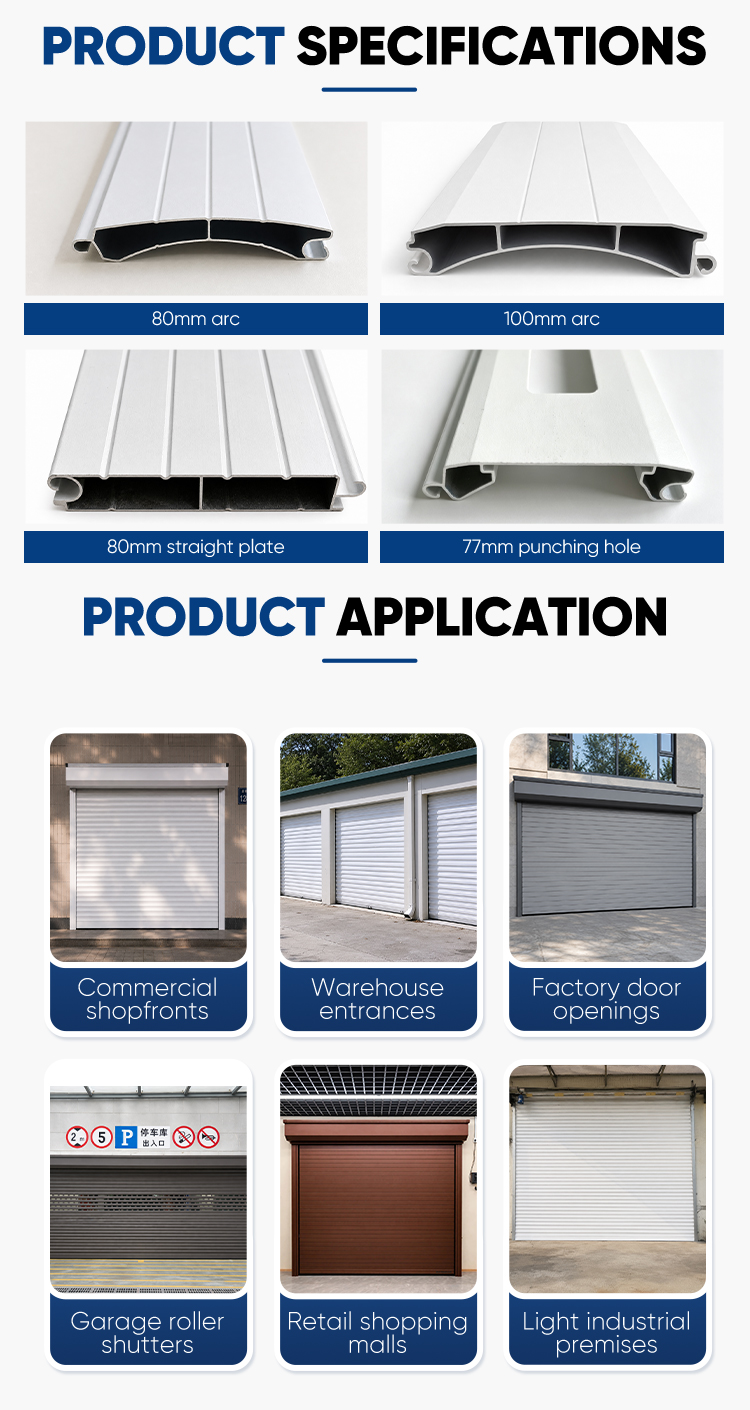 Remote Control Aluminum Rolling Shutter Door Electric Motor Operated for Garage Parking Home Residential Use