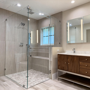 Half Partitioned Shower Room Narrow Frame Custom Aluminum Alloy Screen Tempered Glass Door