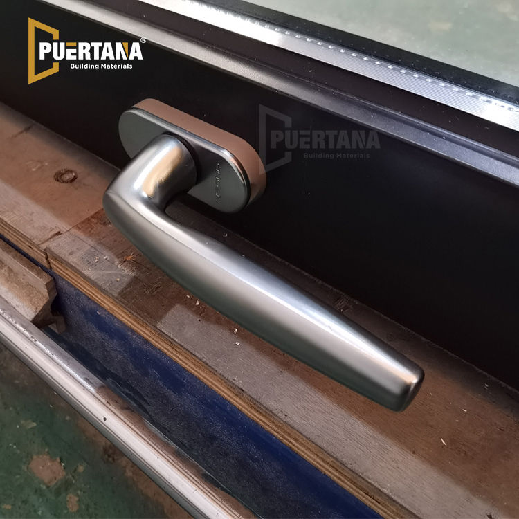 Thermal Break Aluminium Gas Strut Pass Through Window Top Hung Push Out Flip Up Awning Window