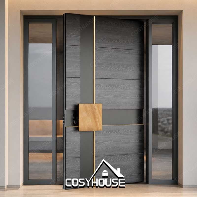 Custom Cast Aluminum Thermal Break Front Entry Door Modern Exterior Security Entrance Door for House Villa