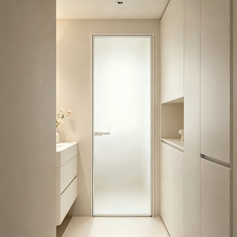 Hotel Villa Minimalist Waterproof Fire Rated Swing Door Interior Aluminum Frame Glass Door Supplier