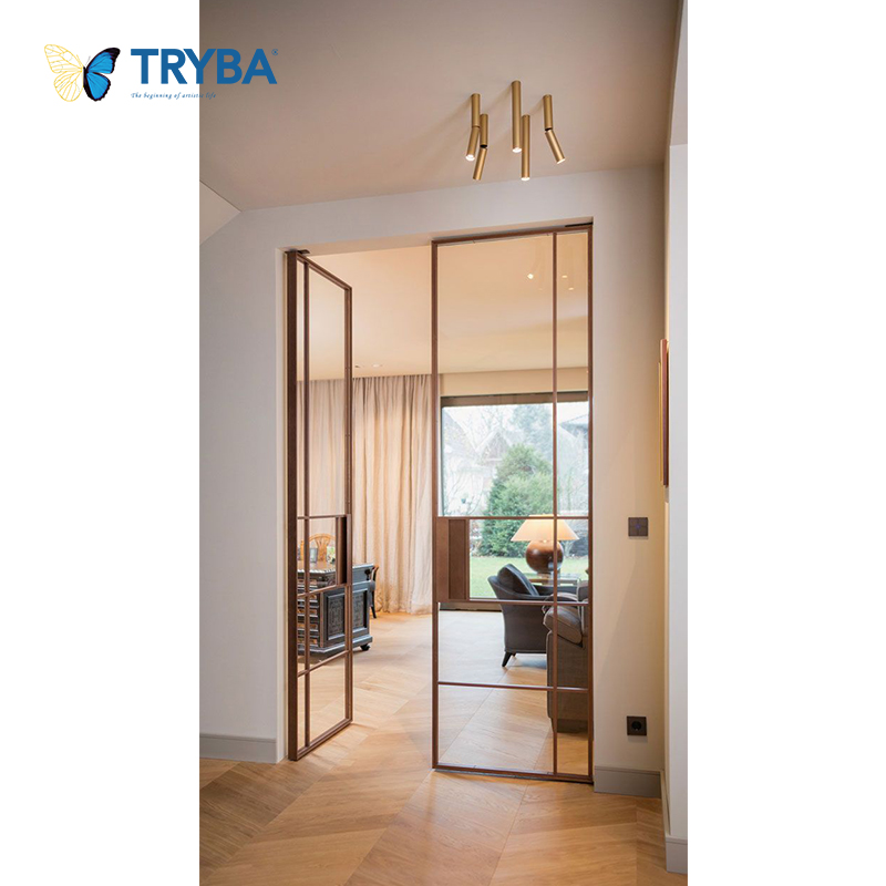 Modern Design Double Toughened Glass French Doors Impact-Proof Aluminium Fiberglass Screen For Exterior Use German Hardware