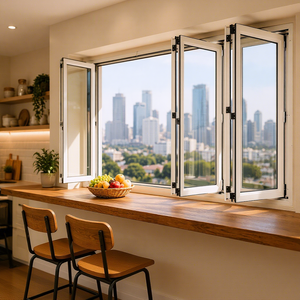 Cheap Aluminum Vertical Folding Glass Windows