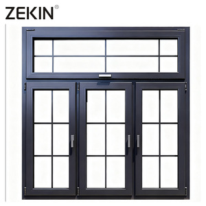 ZEKIN Custom Villa Hurricane Proof High Impact Black Aluminum Casement Window