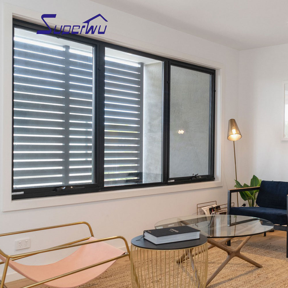 American Approve Standard Commercial System Aluminum Glass Louver Window Large Scale Shutter windows Toughened Glass