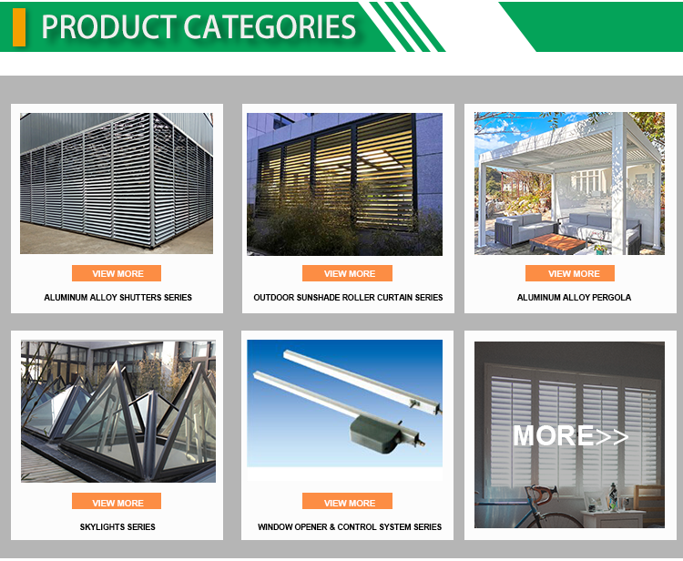 Motorized Aluminum Alloy Louvered Blade Adjustable Louver Jalousie Windows Outdoor Horizontal Modern