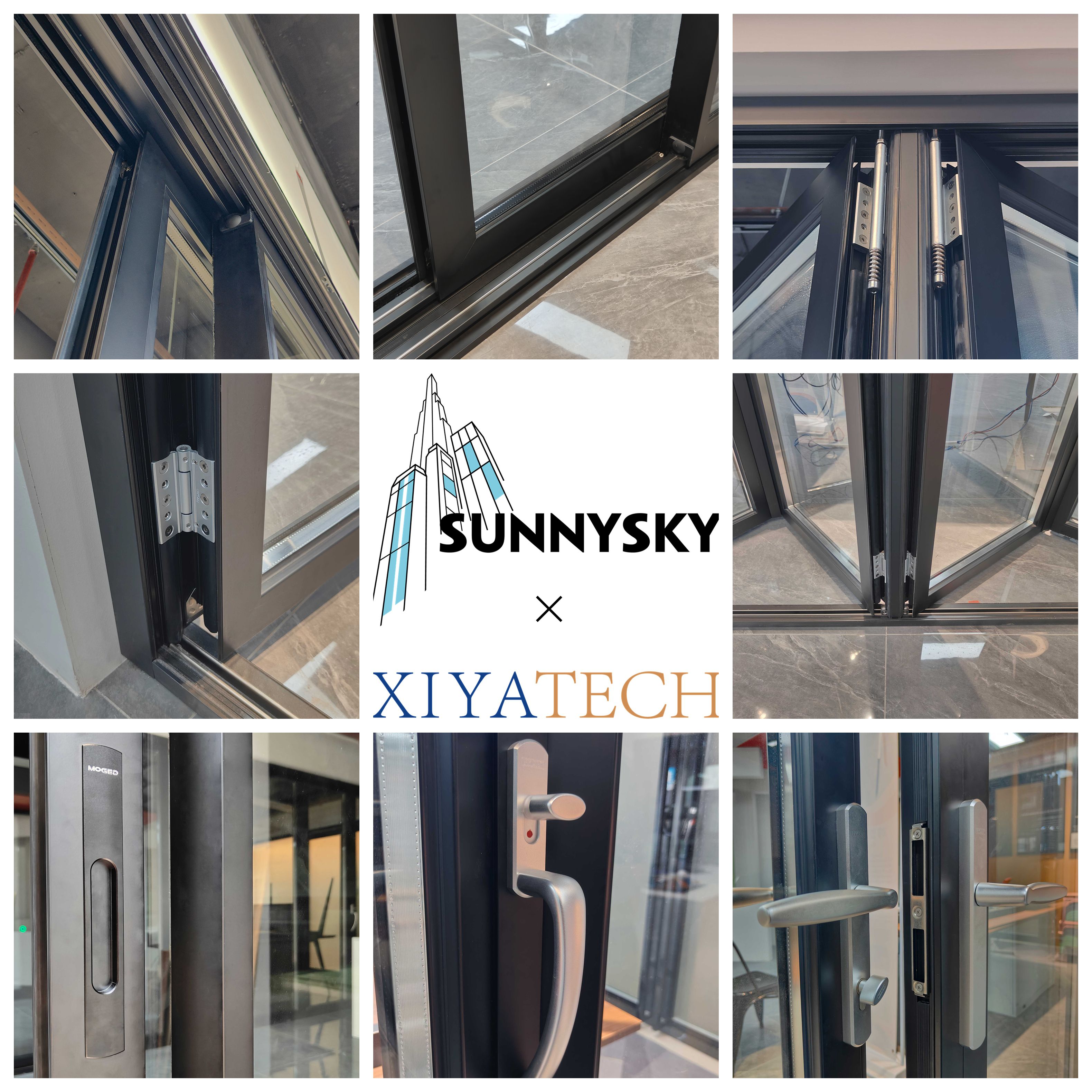 Sunnysky NFRC American Style Residential Vertical Sliding Black Aluminum Single and Double Hung Windows
