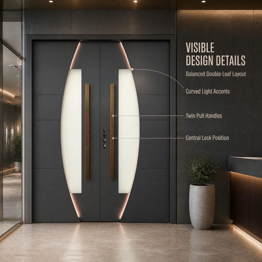 Hot Sale Thermal Break Aluminum Metal Door With Insulated Glass For Villa Main Entrance