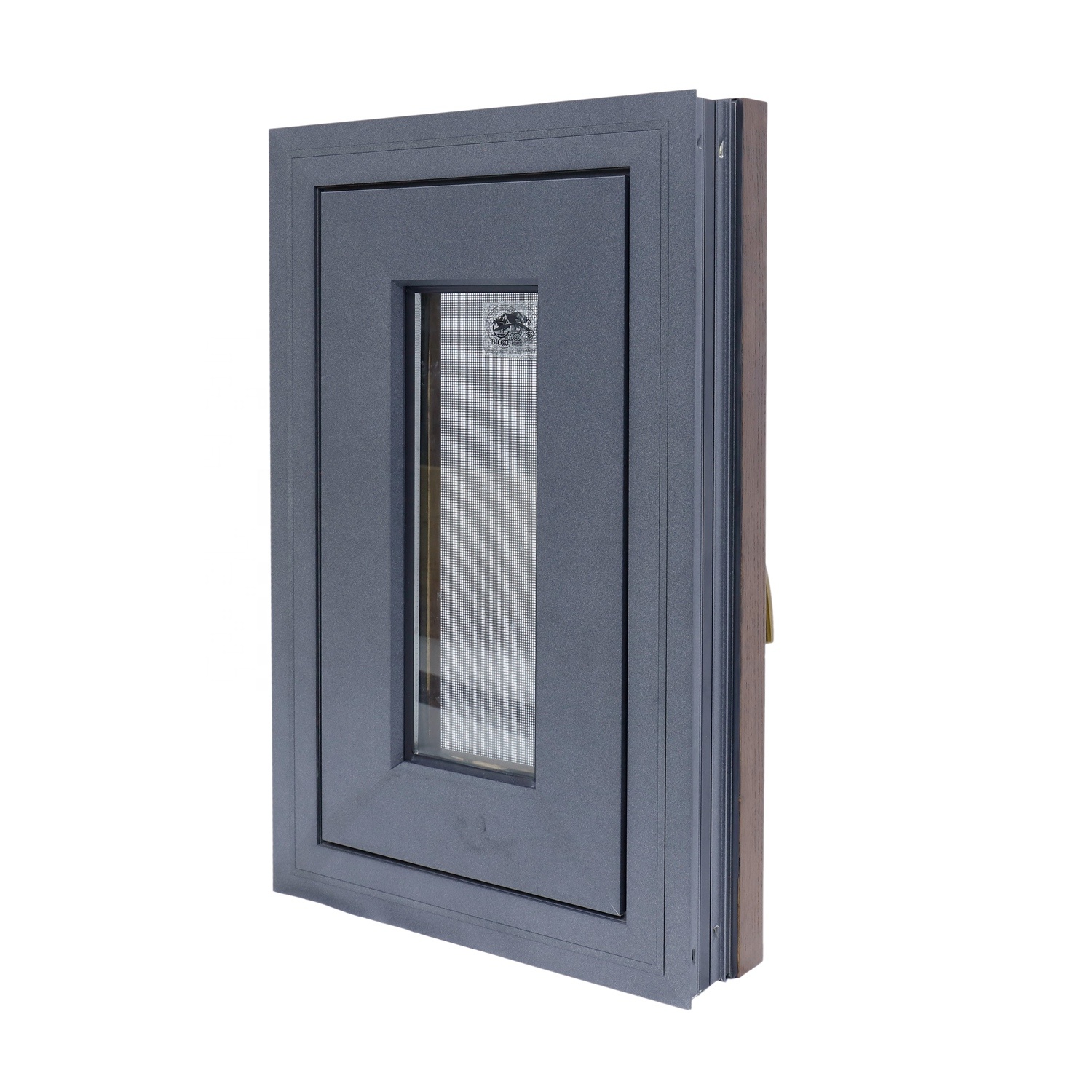 High Insolation Double Security Stainless Steel Screen Aluminum Clad Wood Window