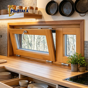 Wood Aluminum Passive House Residential Hopper Window