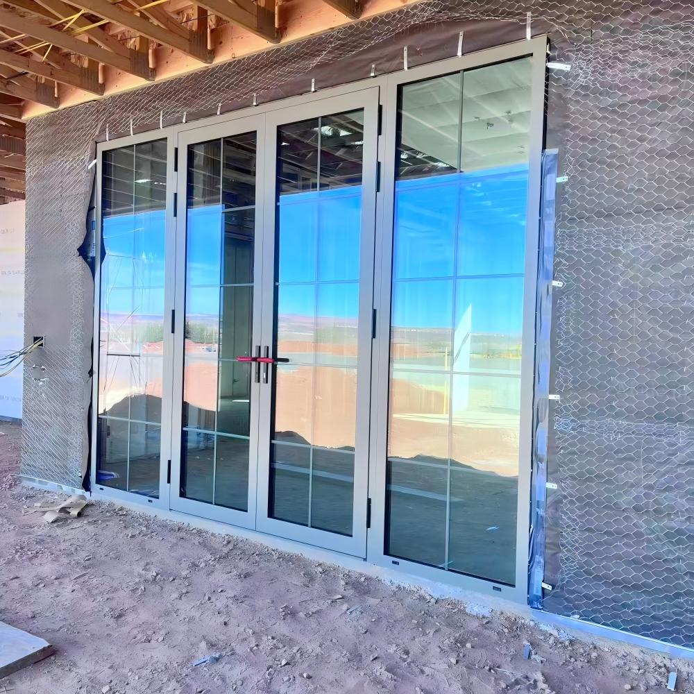 Customized Thermal Break Aluminium Fully Tempered Insulation Lowe Glass NFRC Certificate 80x96 Inch French Doors for Patio