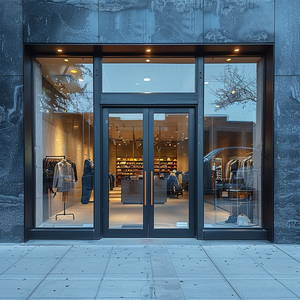 Commercial Aluminum Tempered Glass Storefront Door
