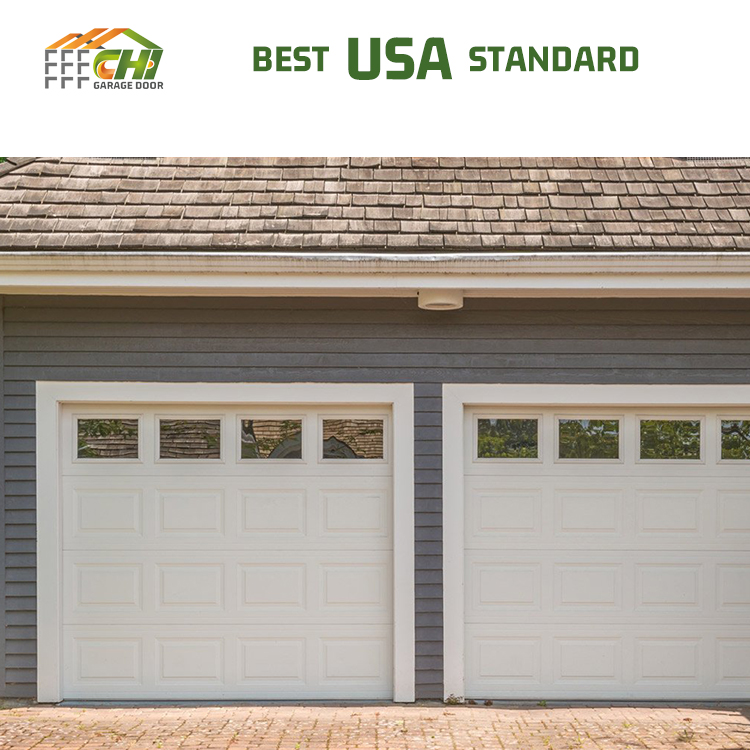 Customized Automatic Electric Aluminium Sectional Garage Doors Double Skin Residential House Car Garage Doors For Villa