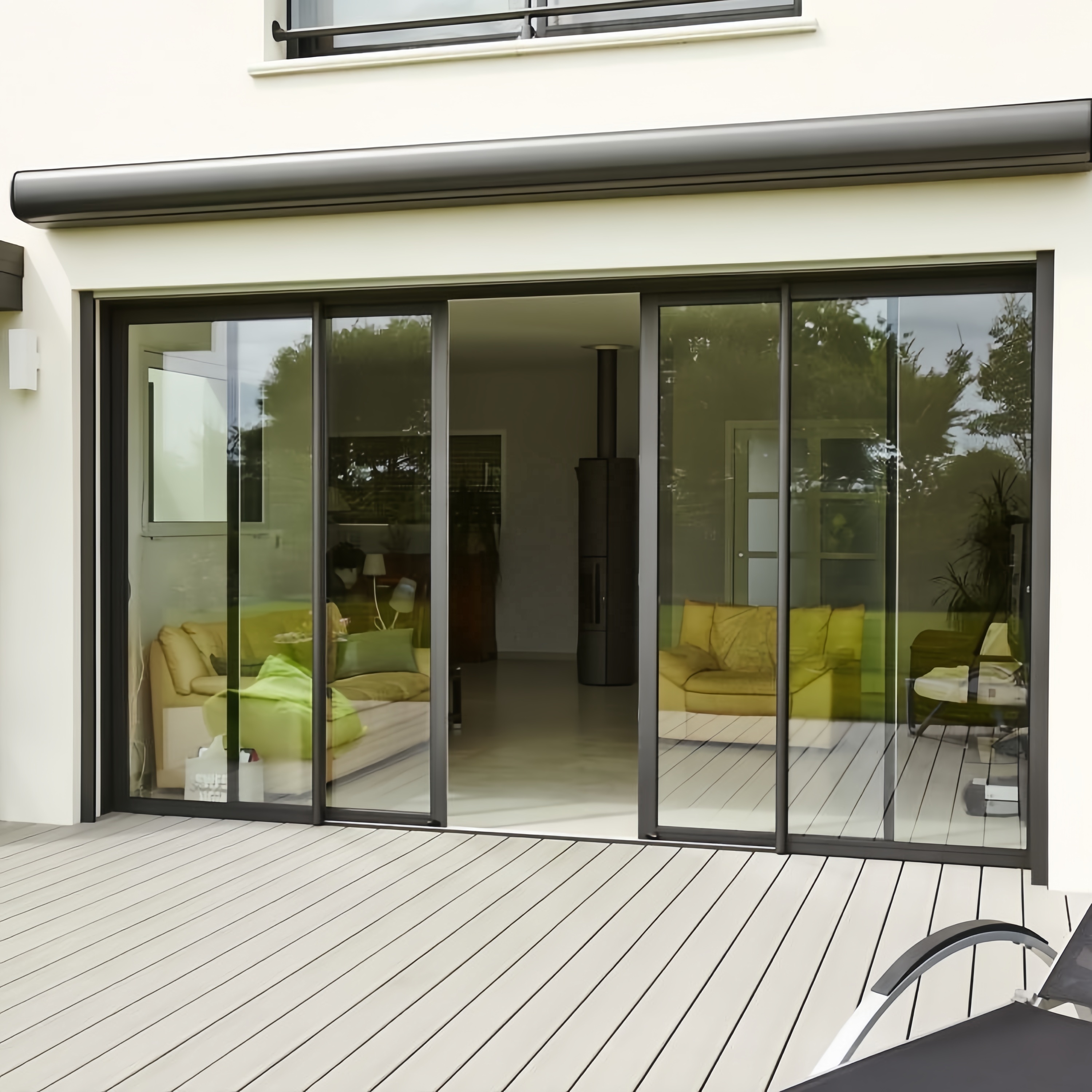 Customized Large Aluminum Sliding Door Narrow Slim Double Triple Glass For Living Room Interior Partition Aluminium Manual