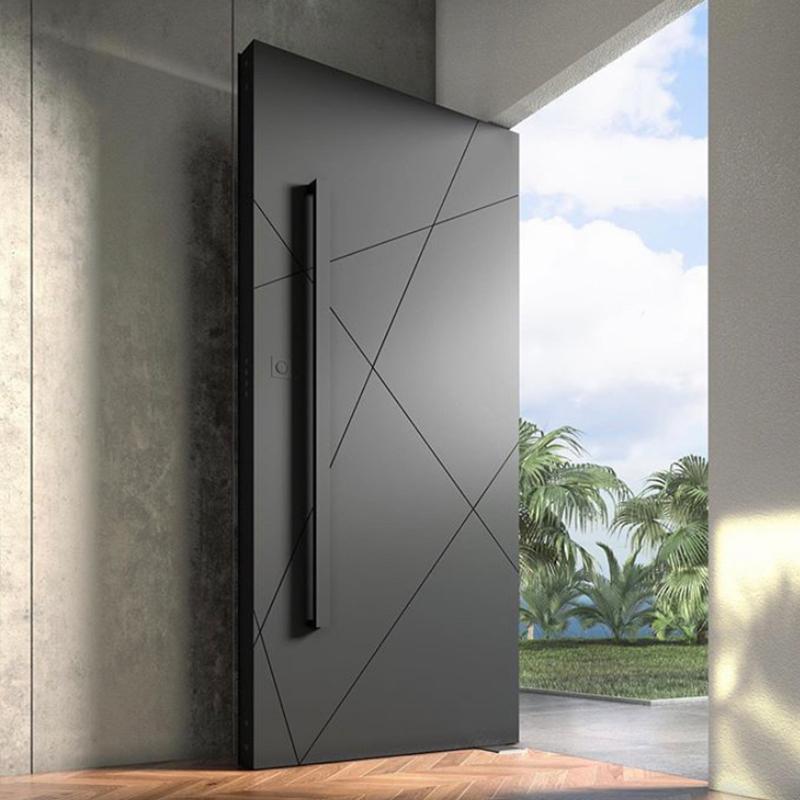 New Exterior Luxury Light Metal Aluminum Alloy Door Pivot Entry Front Doors For Houses Modern