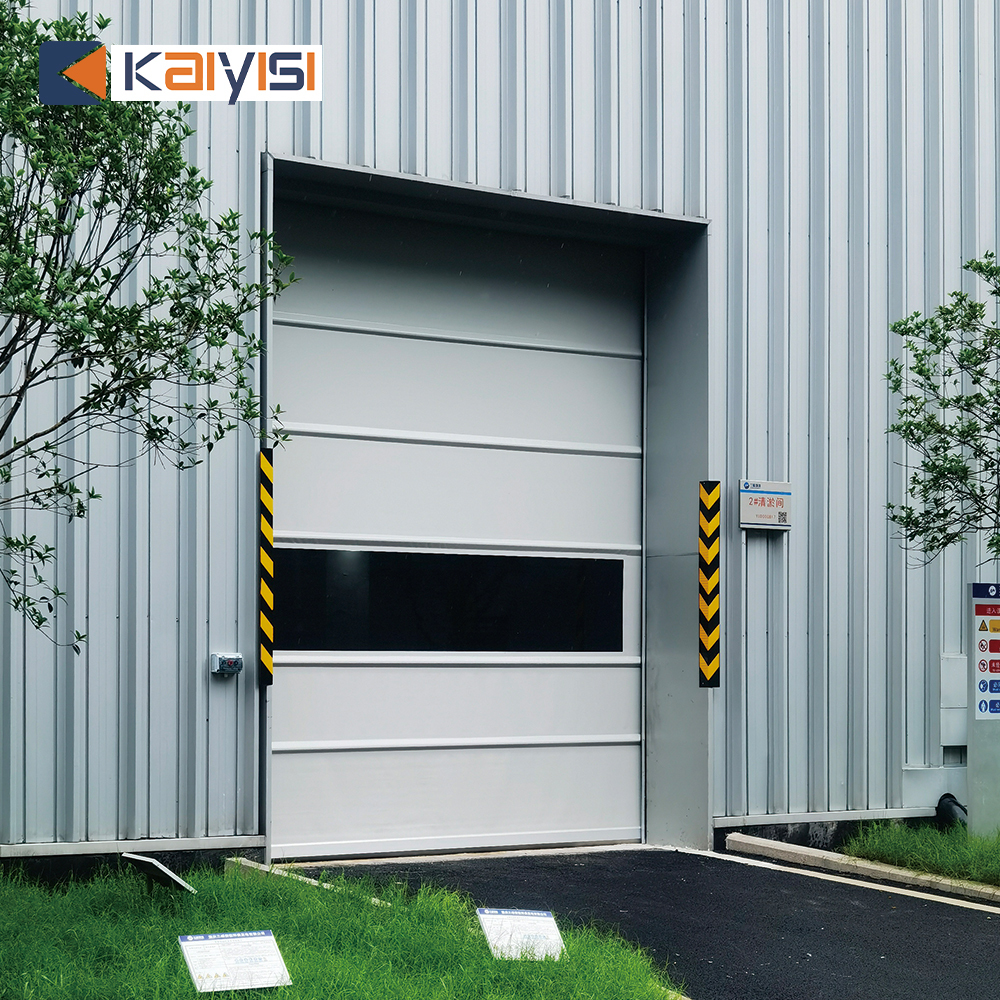 Windproof Insulated Industrial High Speed Roll up Door PVC Automatic Rapid Fast Rolling Shutter with Steel Wind-proof Bar