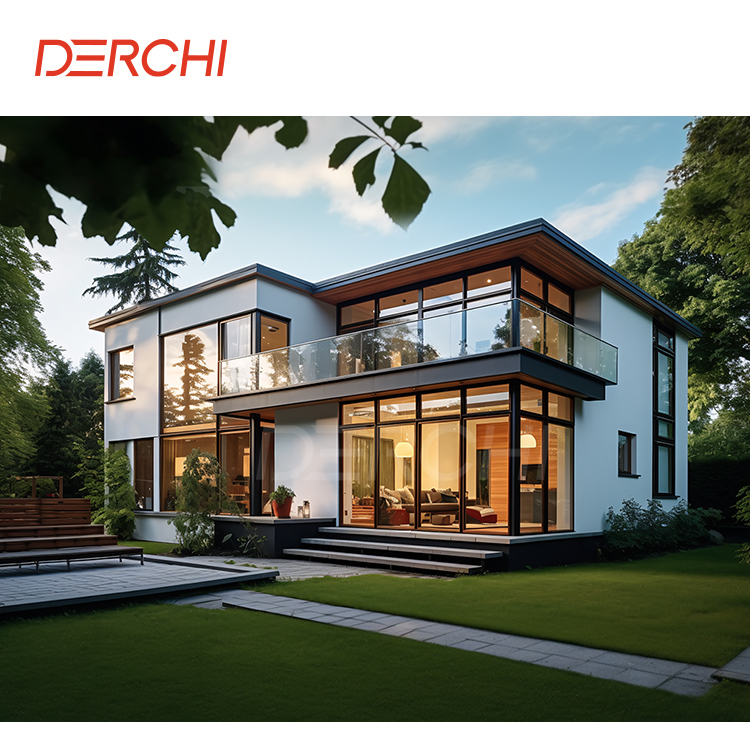 Custom Shock Resistant Double Tempered Glass Glazed Casement Window Aluminum Commercial Doors and windows for Houses