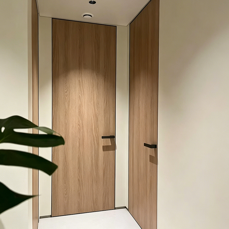 Factory Customized Self-closing Hidden Aluminum Frame Interior Door Frameless Invisible Door System for Modern Residential