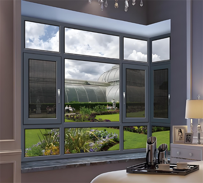 Minimal Frame Sound Insulation Commercial Space Saving Top Hinged Swing Aluminium Windows for Factories