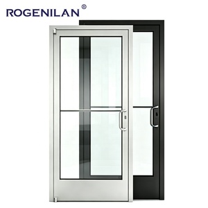 Commercial Aluminum Tempered Glass Double Swinging Doors