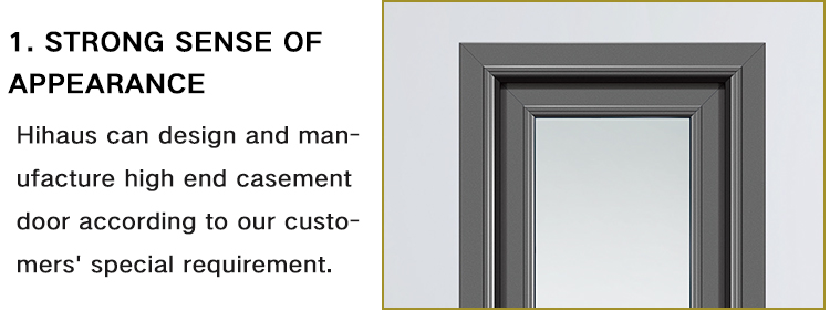 Hihaus Aluminum Casement Door Interior Bathroom Waterproof and Moisture-proof Glass Door