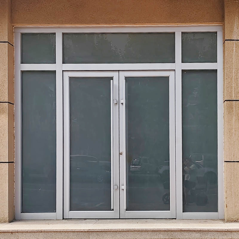 High Quality Aluminum Fixed Windows Hurricane Impact Glass Storefront Entrance Door