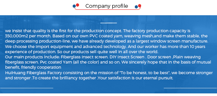 Quality certificate and factory standard