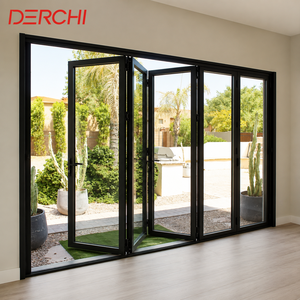 Modern Aluminum Double Glass Kitchen Patio Door