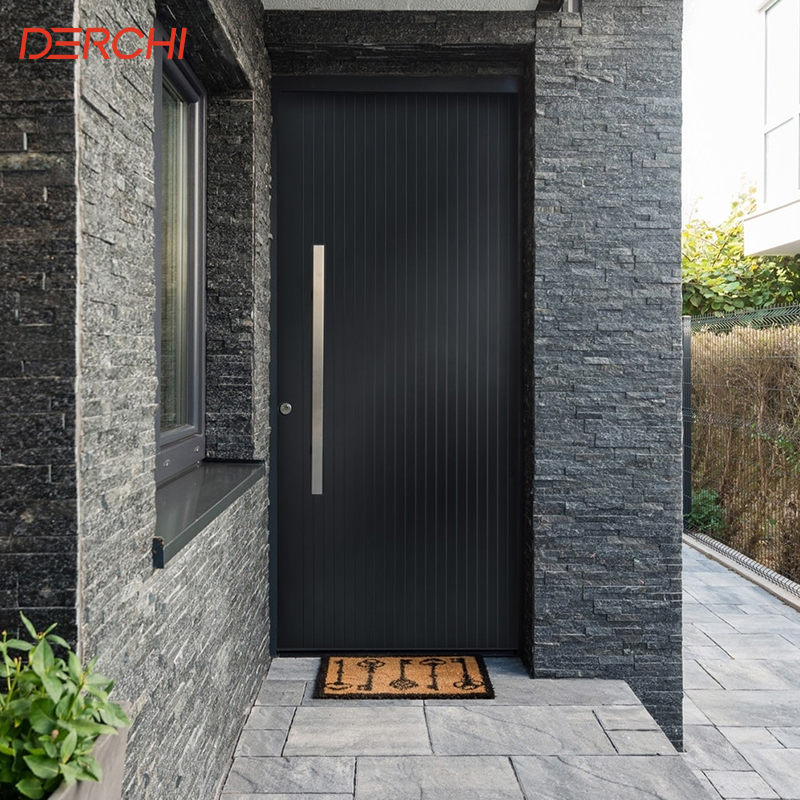 Aluminum Entrance Door Soundproof Thermal Break Aluminum Front Door Exterior Security Door Custom