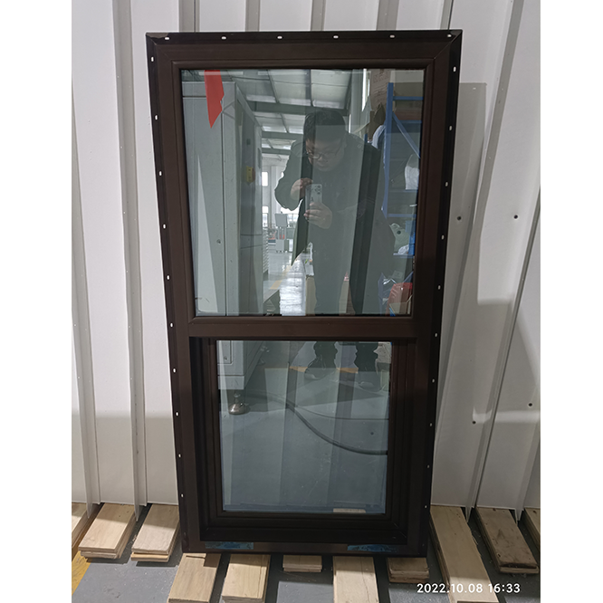 Aluminum Windows Vertical-sliding-window Lower Sash Brown Color Profile NFRC American