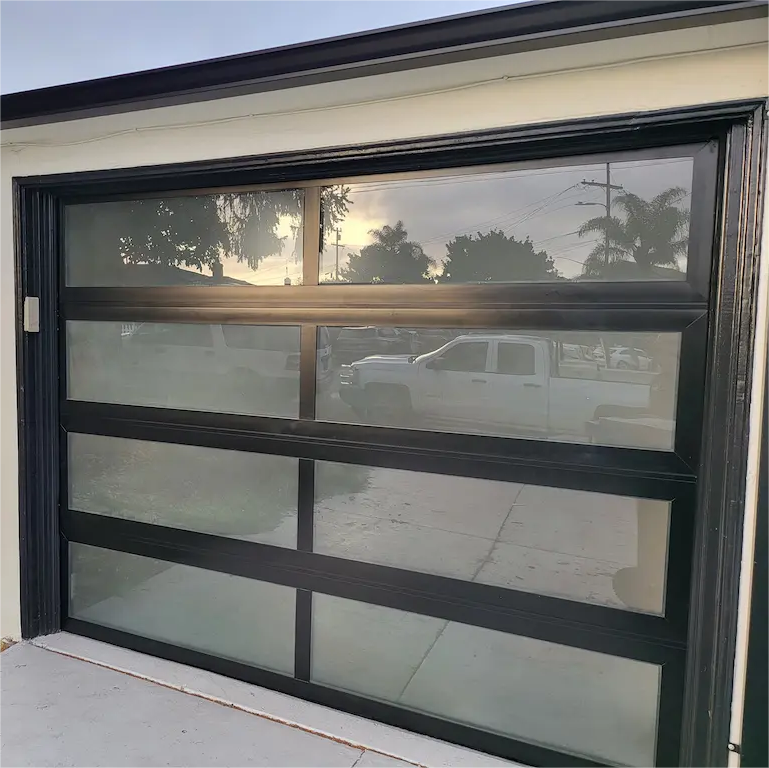 WANJIA Waterproof Aluminum Door for House Exterior Glass Garage Door Insulation Garage Door