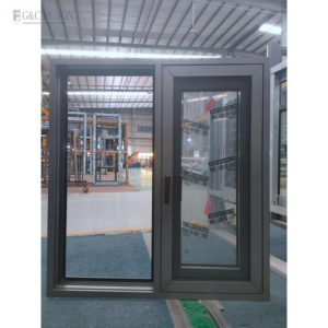 Fuson Canadian Standard Black Aluminum Alloy Glass Design Casement Window