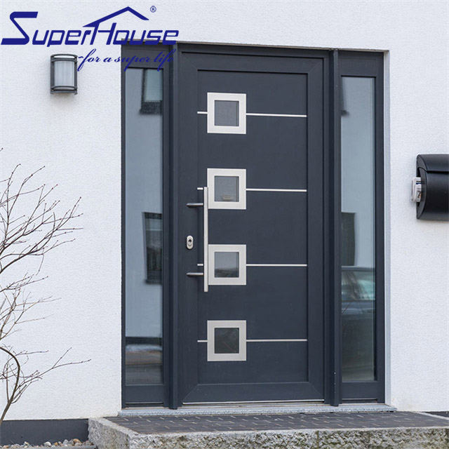 Superhouse Luxury Design Stainless Steel Entrance Door Exterior Security Front Pivot Door Modern Entry Black Aluminum Pivot Door