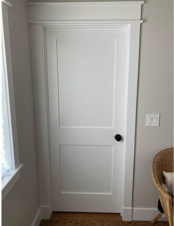 8 Ft Modern 2 Panel White Pre Hung HDF Aluminum Moulded Waterproof Door for Villa Interior