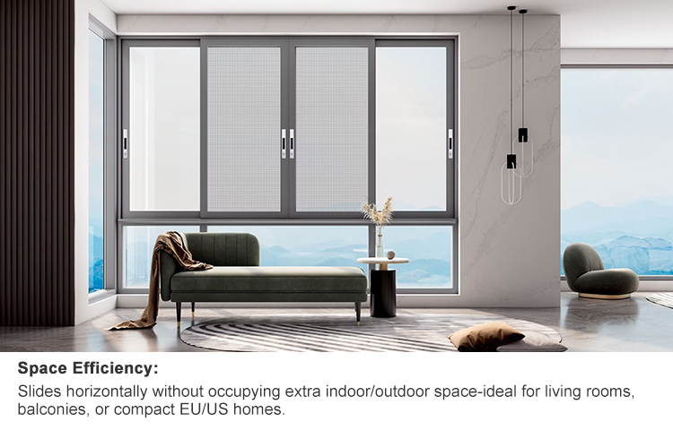 Thermal Break Modern Horizontal Aluminium Windows and Doors