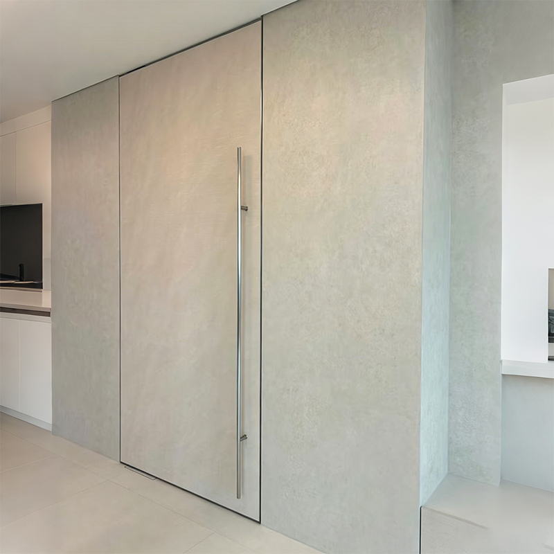 Frameless Premium Self-closing Impact Resistant Rock Slab Aluminium Honeycomb Hidden Frame Interior Door For Villa &amp; Hotel