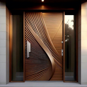 Premium Modern Style Home Entry Security Single Door Pivot Aluminum Door Stainless Steel Security Door With Smart Lock