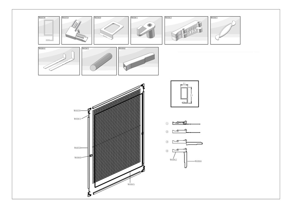 Durable Mosquito Net Plastic Corner Fixed Mesh windows Aluminum Frame DIY Fiberglass Framed Screen Window