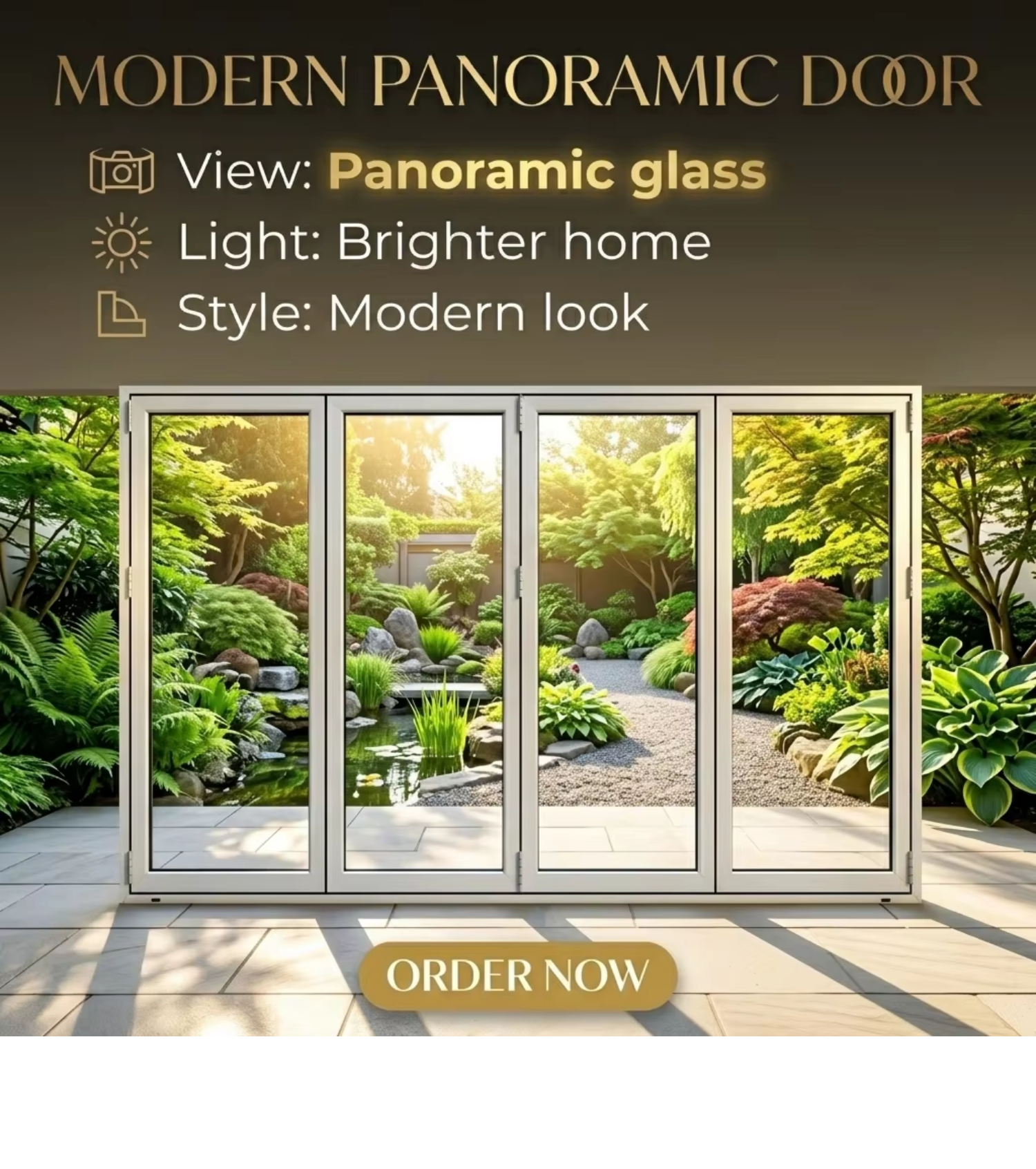 Top Manufacturing Modern Folding Door Windows Thermal Insulated Low-E Aluminium Double Tempered Glass Entry Exterior Patio Mall