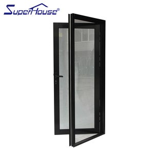 Hurricane Proof Impact Doors Thermal Break Windproof Exterior Aluminum Triple Glazed Hinged Glass Door
