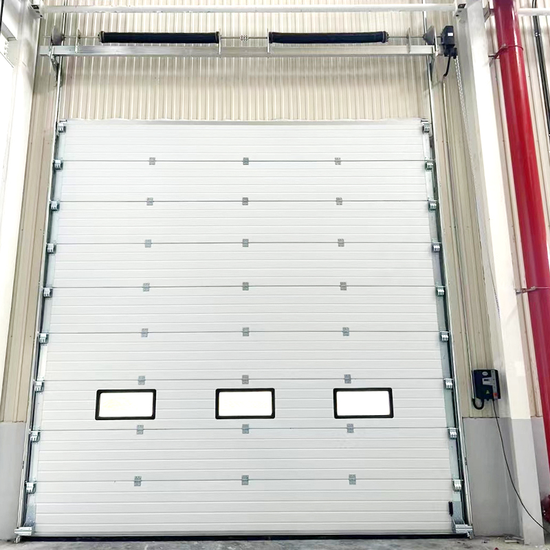 Aluminum Cutedoor Modern Industrial CE Certified Windproof Electric Side Opening Sectional Overhead Warehouse Door