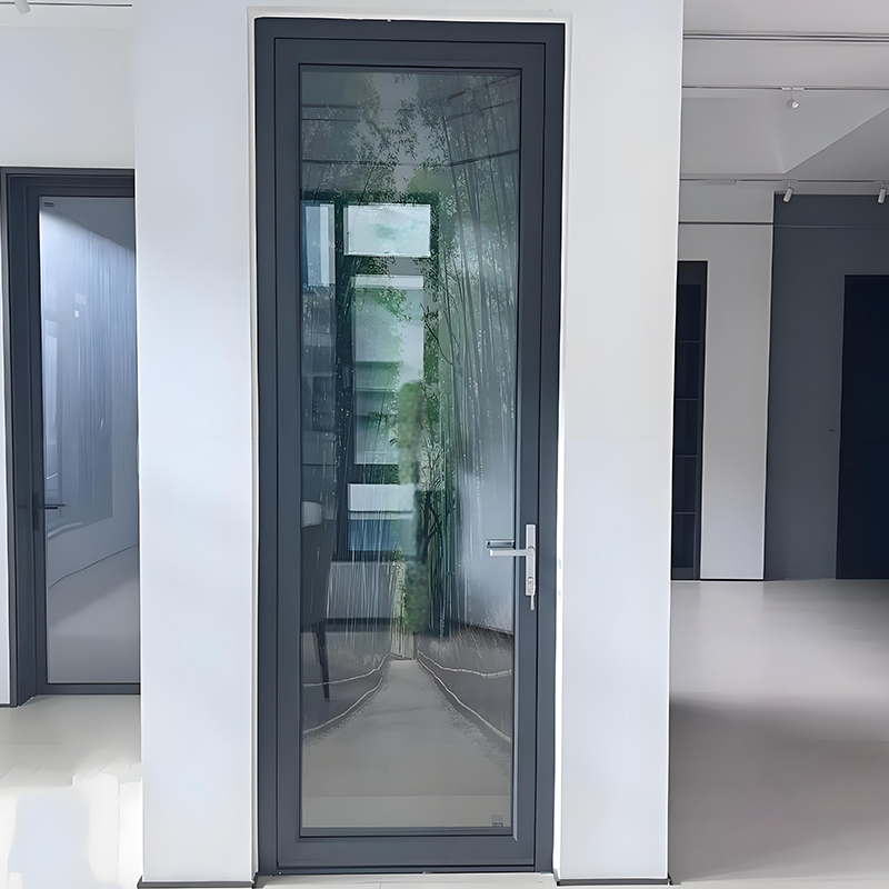 Modern Double Swing Aluminum Casement Door With Hurricane-Proof Thermal Insulation Glass Manual Opening For Supermarket
