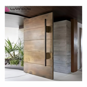 American Style Contemporary Solid Wood Entry Pivot Door