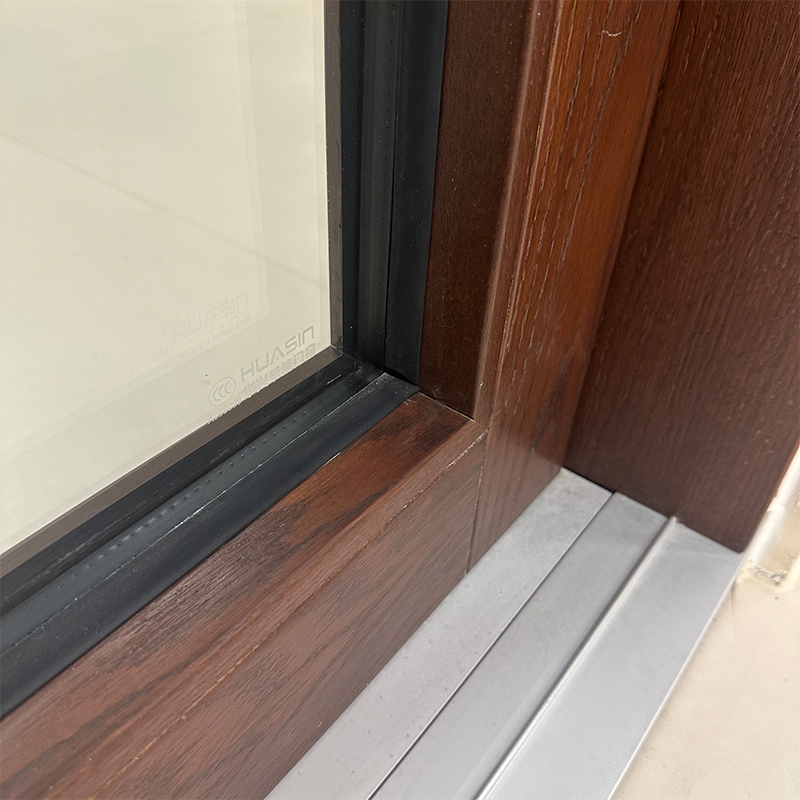 Huasin Aluminum Clad Wood Lift and Slide Patio Door Triple Pane Energy Efficient Thermal Break Custom