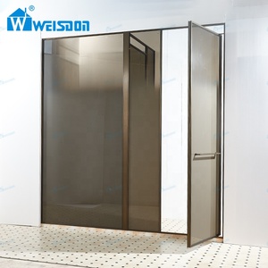 Villa Hotel Aluminum Alloy Bronze Laminated Safety Glass Pivot Door