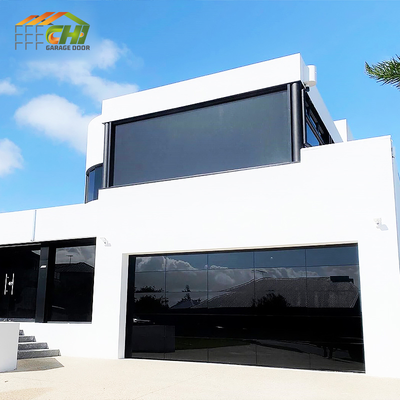 Frameless Glass Insulated Panel Garage Door Patio Overhead Sectional Aluminum Garage Doors
